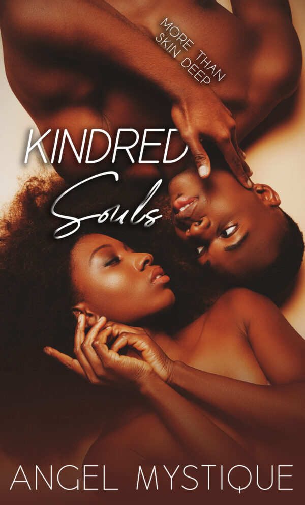 overhead view of sexy naked african american couple lying on bei